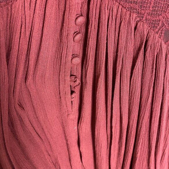 Free People Love From India Red Mini Dress Lace Boho Slip Womens Small Fairy - Picture 4 of 8